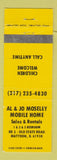Matchbook Cover - Al & Jo Moseley Mobile Homes Mattoon IL