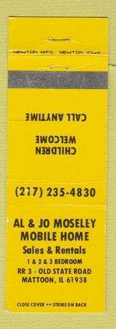 Matchbook Cover - Al & Jo Moseley Mobile Homes Mattoon IL