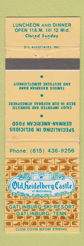 Matchbook Cover - Old Heidelberg Castle Gatlinburg TN