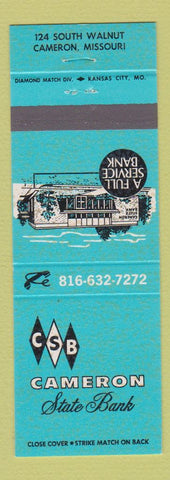 Matchbook Cover - Cameron State Bank Cameron MO