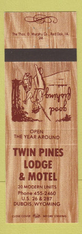 Matchbook Cover - Twin Pines Lodge Motel Dubois WY