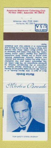 Matchbook Cover - American Matchcover Club Asheville NC Marlon Brando movies