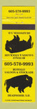 Matchbook Cover - Buffalo Saloon Stockade Deadwood SD