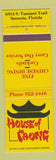 Matchbook Cover - House of Chong Chinese Restaurant Sarasota FL WEAR