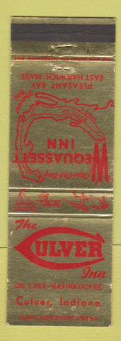 Matchbook Cover - Culver Inn Culver IN Wequassett East Harwich MA