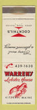Matchbook Cover - Warren's Lobster House Kittery ME WEAR