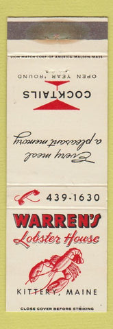 Matchbook Cover - Warren's Lobster House Kittery ME WEAR
