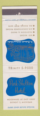 Matchbook Cover - Park Shelton Hotel Detroit MI