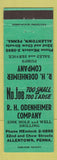 Matchbook Cover - RH Odenheimer Sink Hole Well Drilling Allentown PA