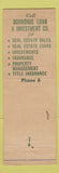 Matchbook Cover - Donnohue Real Estate Loans Sedalia MO