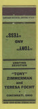 Matchbook Cover - Tony Zimmerman Teresa Focht Cincinnati OH Wedding?