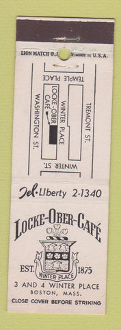 Matchbook Cover - Locke Ober Cafe Boston MA
