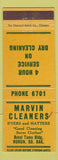 Matchbook Cover - Marvin Cleaners Huron SD