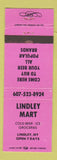 Matchbook Cover - Lindley Mart NY