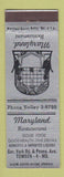 Matchbook Cover - Maryland Restaurant Towson MD