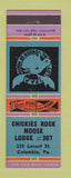 Matchbook Cover - Mooose Lodge Chickies Columbia PA