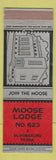 Matchbook Cover - Moose Lodge Bloomsburg PA