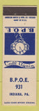 Matchbook Cover - Elks Lodge Indiana PA