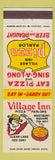 Matchbook Cover - Village Inn Pizza Parlors Clear Lake Houston TX