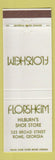 Matchbook Cover - Florsheim Shoes Rome GA Hilburn's Shoe Store