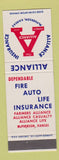 Matchbook Cover - Alliance Insurance McPherson KS