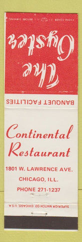 Matchbook Cover - The Oyster Restaurant Chicago IL