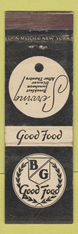 Matchbook Cover - BG Foods Chicago IL WEAR