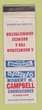 Matchbook Cover - Robert H Campbell For Commissioner