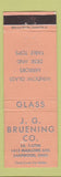 Matchbook Cover - JG Bruening Lakewood OH Window Glass Mirrors