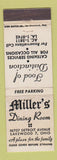 Matchbook Cover - Miller's Dining Room Lakewood OH WEAR