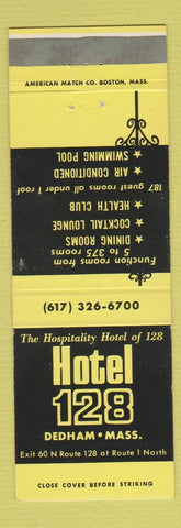 Matchbook Cover - Hotel 128 Dedham MA
