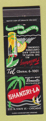Matchbook Cover - Shangri LA Restaurant Tropical Drinks Chicago IL