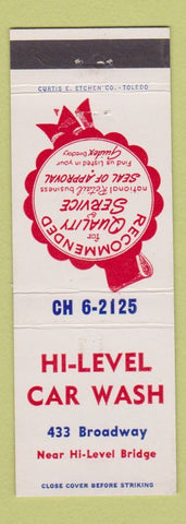 Matchbook Cover - Hi Level Car Wash Toledo OH