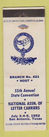 Matchbook Cover - National Association of Letter Carriers San Antonio TX 1952