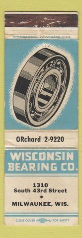 Matchbook Cover - Wisconsin Bearing Company Milwaukee WI WEAR