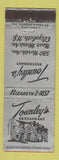 Matchbook Cover - Townley's Restaurant Elizabeth NJ