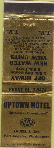Matchbook Cover - Uptown Motel Port Angeles WA