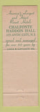 Matchbook Cover - Chalfonte Haddon Hall Atlantic City NJ