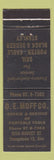 Matchbook Cover - OE Moff Repair of Portable Tools Youngstown OH