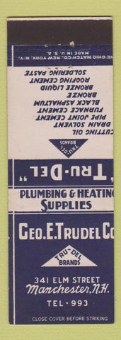 Matchbook Cover - Geo Trudel Manchester NH Plumbing Heating Supply MISCUT