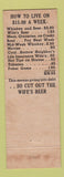 Matchbook Cover - Lou Jacobs' Wine House Xenia OH