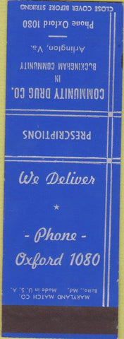 Matchbook Cover - Community Drug Co Arlington VA SAMPLE
