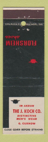 Matchbook Cover - Florsheim Shoes J Koch Akron OH