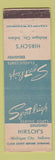 Matchbook Cover - Sport Leigh Coats Hirsch's Michigan City IN