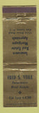 Matchbook Cover - Fred Veile Insurance Real Estate Fair Lawn NJ