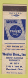Matchbook Cover - Wedler Bros Screw Machine Products Cleveland OH