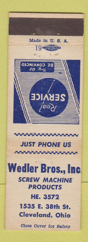 Matchbook Cover - Wedler Bros Screw Machine Products Cleveland OH