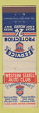 Matchbook Cover - Western States Auto Club St Louis Kansas City MO