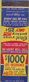 Matchbook Cover - Life Insurance ST Louis MO
