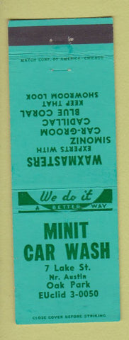 Matchbook Cover - Minit Car Wash Oak Park IL